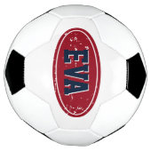 Geschenk voetbal met eigen naam en gekleurd logo (Gedraaid)