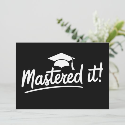 Geschenk voor afstuderen aan masterdiploma, hebt h kaart (Staand voorkant)