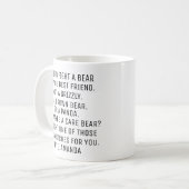 Geschenk voor beste vriend(in) Persoonlijk beste v Koffiemok (Voorkant links)