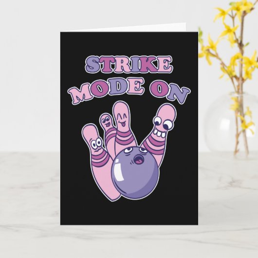Geschenk voor bowler met Strike Mode Kaart (Gele Bloem)