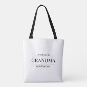 Geschenk voor gepromoveerde oma tote bag (Achterkant)