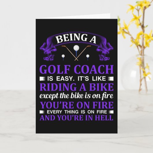 Geschenk voor golfcoach kaart (Gele Bloem)