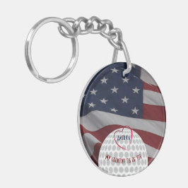 Geschenk voor golfer Initialen Sleutelhanger