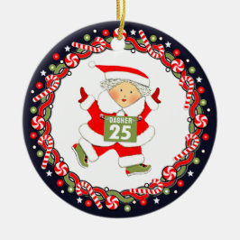 Geschenk voor hardlopen en atletiek keramisch ornament