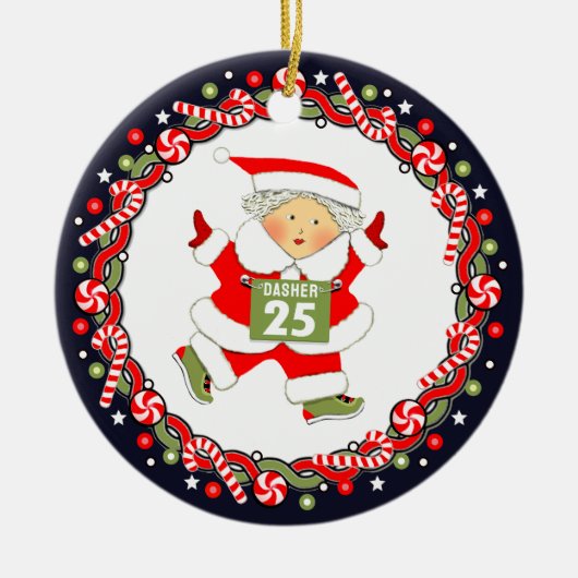 Geschenk voor hardlopen en atletiek keramisch ornament (Voorkant)