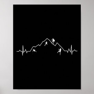Geschenk voor hartslag bij rotsklimmen poster