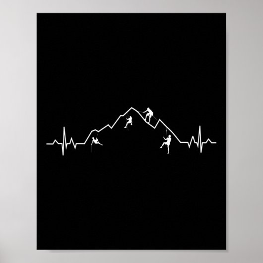 Geschenk voor hartslag bij rotsklimmen poster (Voorkant)