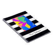 Geschenk voor hem moderne kunst aangepaste naam ch notitieboek (Rechterzijde)