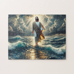 Geschenk voor het Christelijk geloof: Jezus loopt Legpuzzel