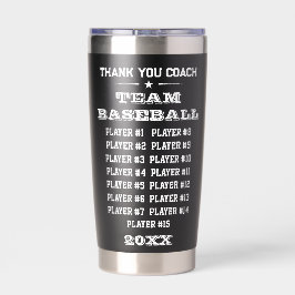 Geschenk voor honkbalcoach, aangepaste naam, logo  geïsoleerde drinkbeker