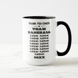 Geschenk voor honkbalcoach, aangepaste naam, logo  mok