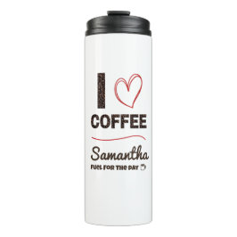 Geschenk voor koffieliefhebber met eigen naam thermosbeker