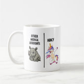 Geschenk voor medisch assistent, gepersonaliseerd koffiemok (Links)