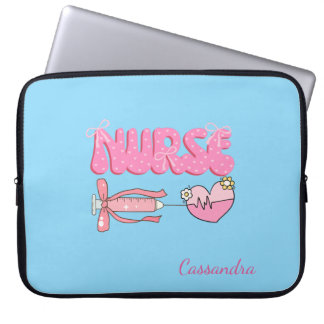 Geschenk voor naam verpleegkundestudent toekomstig laptop sleeve
