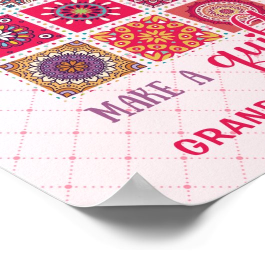 Geschenk voor oma patchworkdeken poster (Hoek)