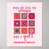 Geschenk voor oma patchworkdeken poster (Voorkant)