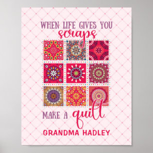 Geschenk voor oma patchworkdeken poster