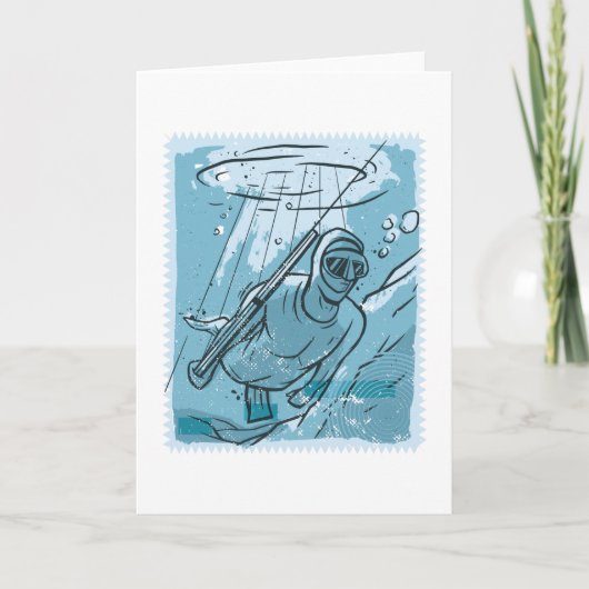 Geschenk voor speervissen duiker speervissen duike kaart (Voorkant)