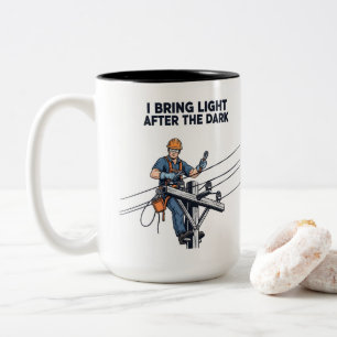 Geschenk voor stormherstel elektricien tweekleurige koffiemok