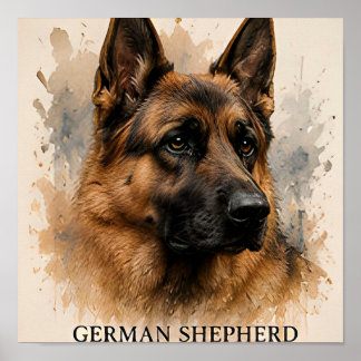 Geschenk voor trouwe Duitse herder werkende hond Poster