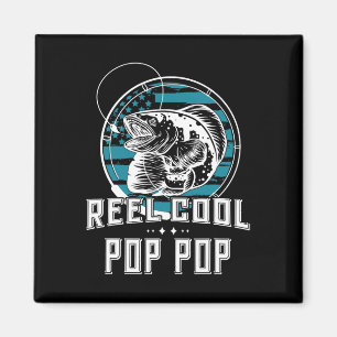 Geschenk voor Vaderdag T-shirt - Reel Cool Pop Pop Magneet