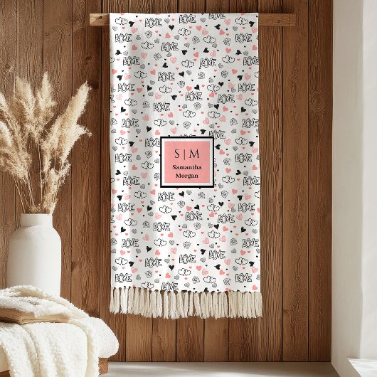 Geschenk voor vrouw gepersonaliseerd valentijnshar fleece deken