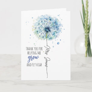 geschenk voor waardering leraar paardenbloem hoog kaart