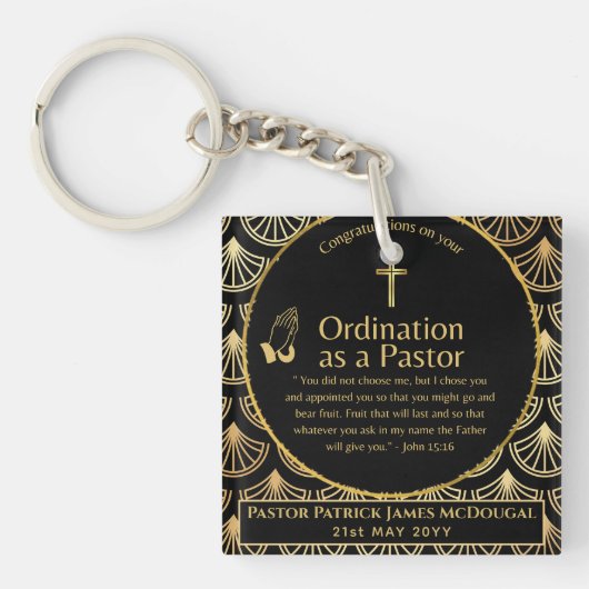 ✝️ Geschenk voor waardering pastor/dominee en zijn Sleutelhanger (voorkant)