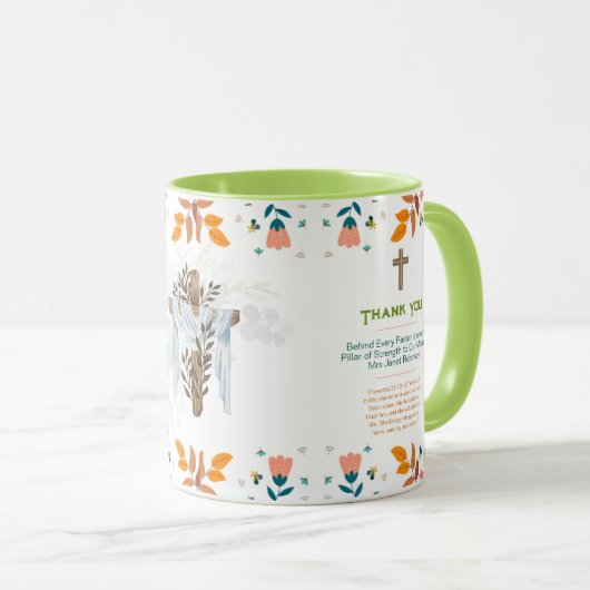 ✝️ Geschenk voor waardering Predikantsvrouw Bedank Mok (Voorkant rechts)