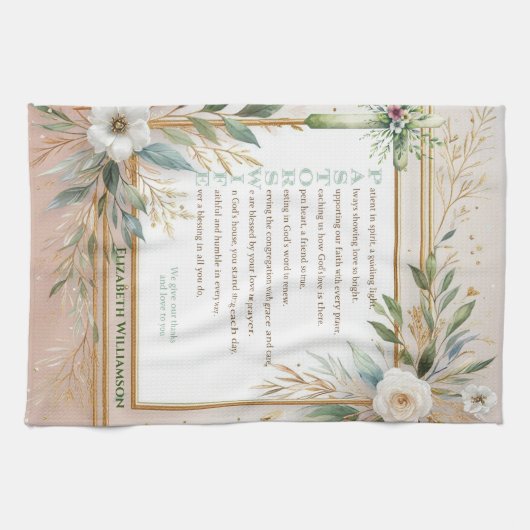 ✝️ Geschenk voor waardering voor predikantsvrouw,  Theedoek (Horizontaal)