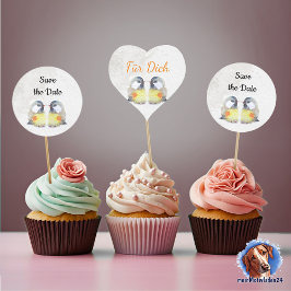 Geschenkaufkleber - Kohlmeisen - Aquarell Hart Sticker