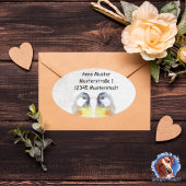 Geschenkaufkleber - Kohlmeisen - Aquarell Hart Sticker