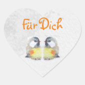 Geschenkaufkleber - Kohlmeisen - Aquarell Hart Sticker (Voorkant)