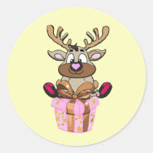 Geschenkaufkleber Rentier