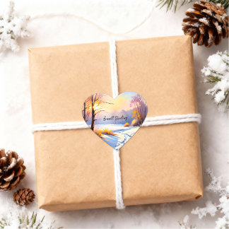 Geschenkaufkleber Winterlandschaft Morgenlicht Hart Sticker