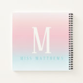 Geschenkbedrag pastelregenboognaadleraar notitieboek (Achterkant)