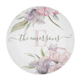 Geschenkboard met gebloemen en monogram snijplank