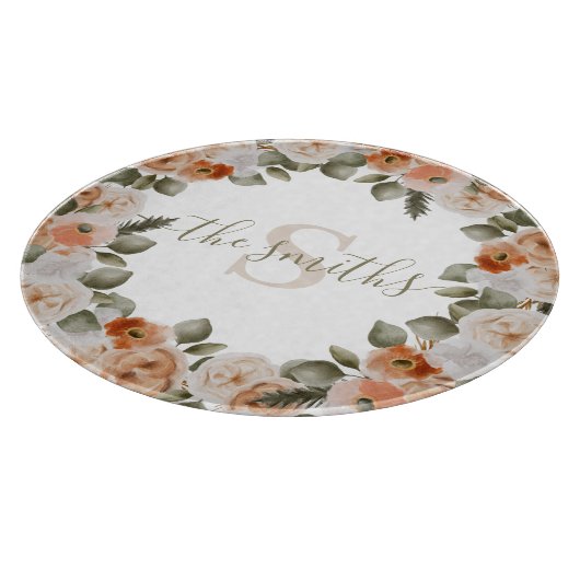 Geschenkboard met gebloemen en monogram snijplank (Hoek)