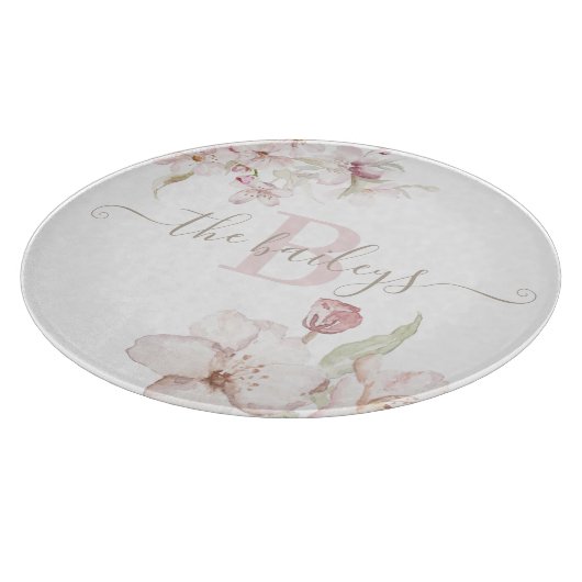 Geschenkboard met waterverf bloemen en monogram snijplank (Hoek)