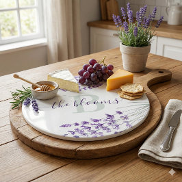 Geschenkboard met waterverf lavendel en monogram snijplank