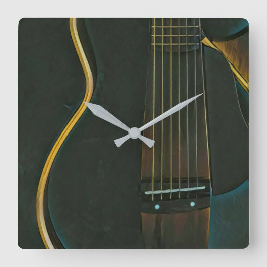 Geschenkcadeau voor gitarist vierkante klok (Voorkant)
