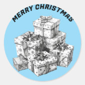  geschenkdozen Baby Blue Ronde Sticker (Voorkant)