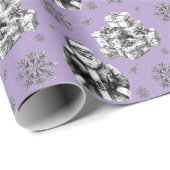  geschenkdozen en sneeuwvlok Bord Paarse Cadeaupapier (Rol Hoek)