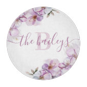 Geschenke Snijplank met Kersenbloesem Monogram (Voorkant)