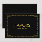 "Geschenken" Art Deco stijl trouwbord Kaart (Voorkant / Achterkant)