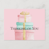 Geschenken Gold Blush Pink Mint Denken aan jou Briefkaart (Voorkant)