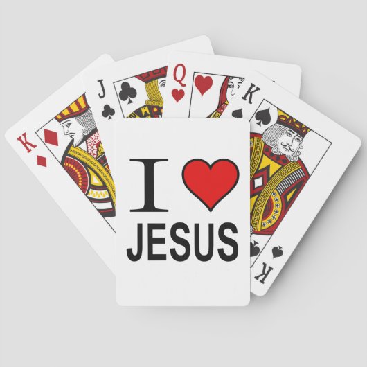 Geschenken Jezus Ik hou van Jezus Pokerkaarten (Achterkant)