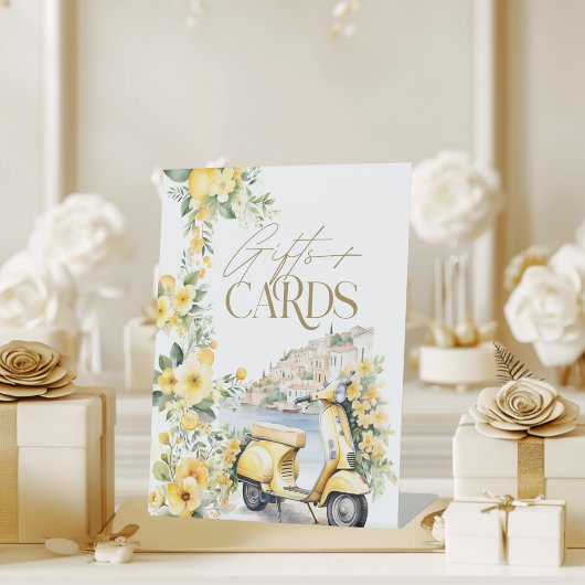 Geschenken Kaarten Positano Amalfi Vespa Vrijgezel Reclamebord Met Voetstuk