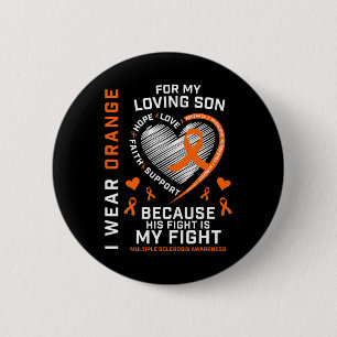 Geschenken Kleding Oranje Zoon Multiple Sclerose A Ronde Button 5,7 Cm