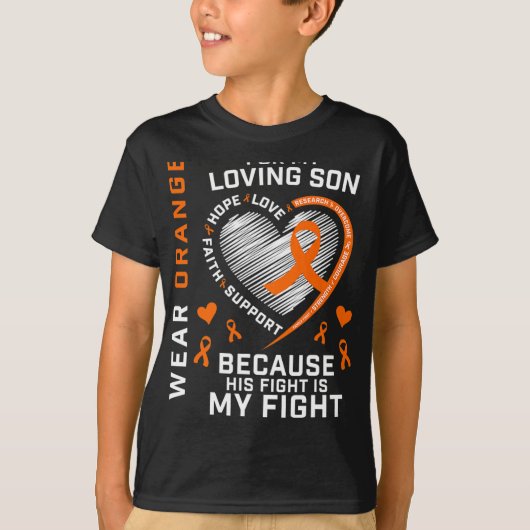 Geschenken Kleding Oranje Zoon Multiple Sclerose A T-shirt (Voorkant)